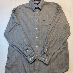 Tommy Hilfiger Golf Men's Long Sleeve Button-Up Gray Cross Pattern Size M Pocket